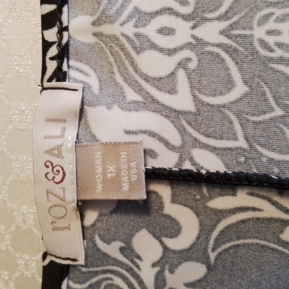 Roz & Ali NWOT cream and black top, size 1X - Picture 6 of 9